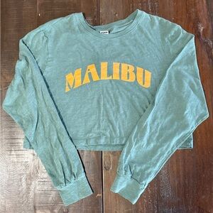Victoria’s Secret PINK Malibu Cropped Long Sleeve Tee Size Large  EUC